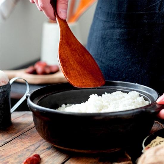 Wood Rice Paddle Non-stick Easy To Clean Heat Resistant Multi-function Wooden Rice Spatula Cooking