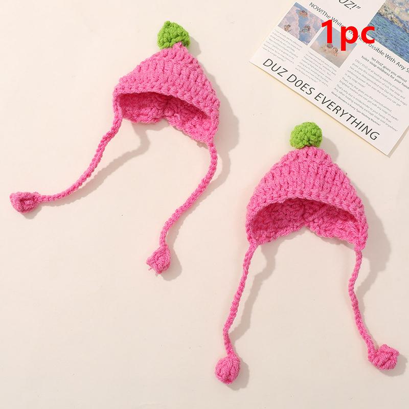 Милый кукольный домик, кукольная шляпа, мини-ремешки, ручная работа, плетеные крючком, вязаные шерстяные головные уборы, мультяшная кукольная игрушка для украшения своими руками для детей