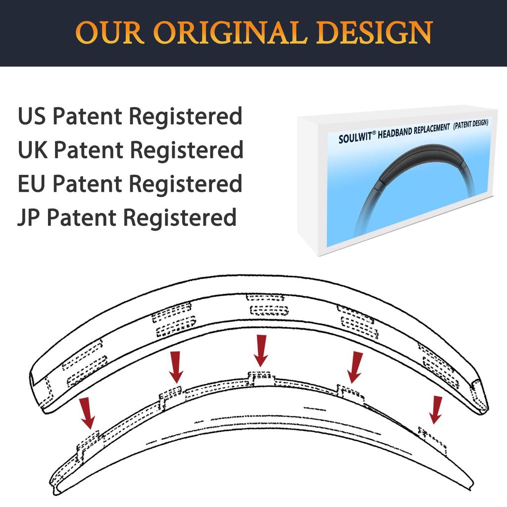 SOULWIT Ear Pads Headband Set for Sony Headset Replacement Headphone Replacement DIY Head Strap Pad Repair Parts + WH-1000XM4 (WH1000XM4) Over-Ear