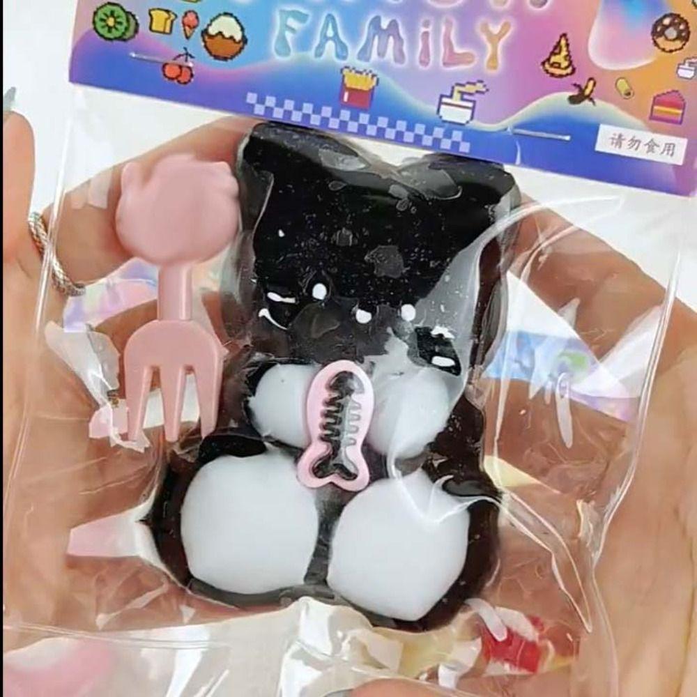 Plush Cartoon Fidget Toy TPR Pinch Decompression Toy Novelty Cat Squeeze Toy Funny Toys