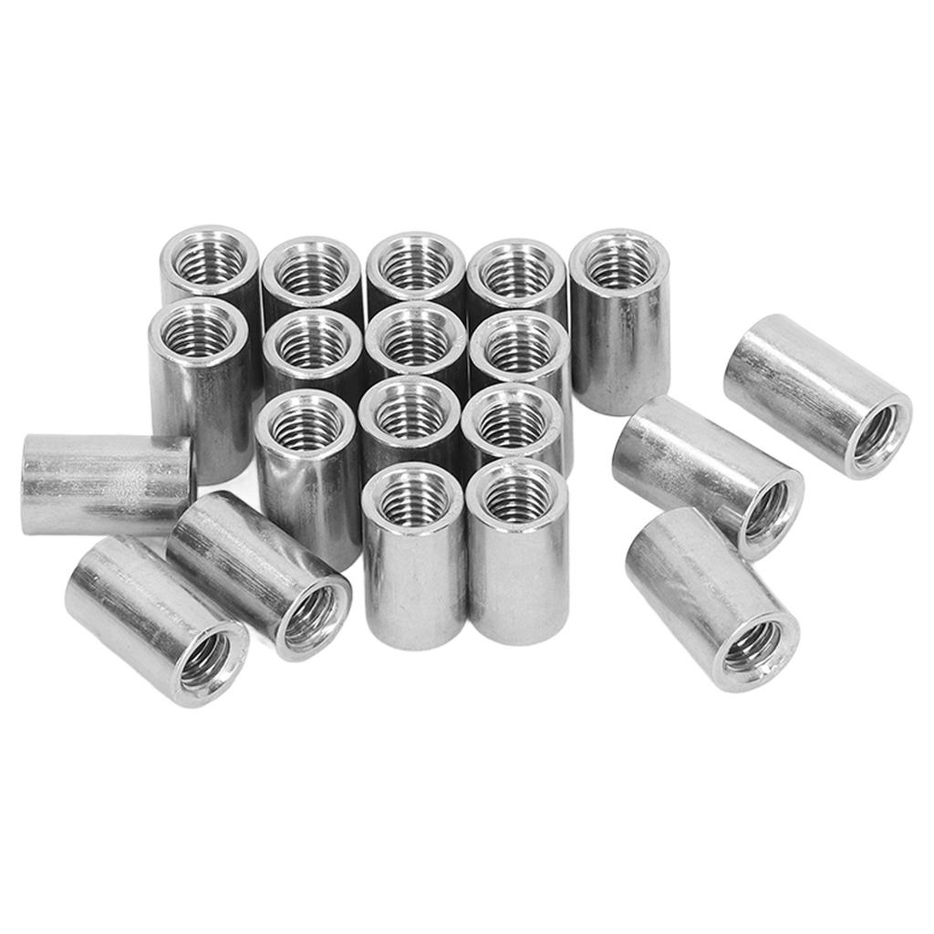 20Pcs Coupling Nut Stainless Steel M8 Round Rod Connector Nut Female Thread for Connection