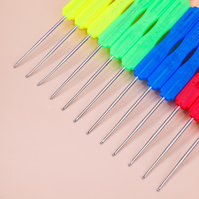 1Pc High Quality Plastic Handle Double Ended Crochet Hook Sweater Needle DIY Knitting Tool