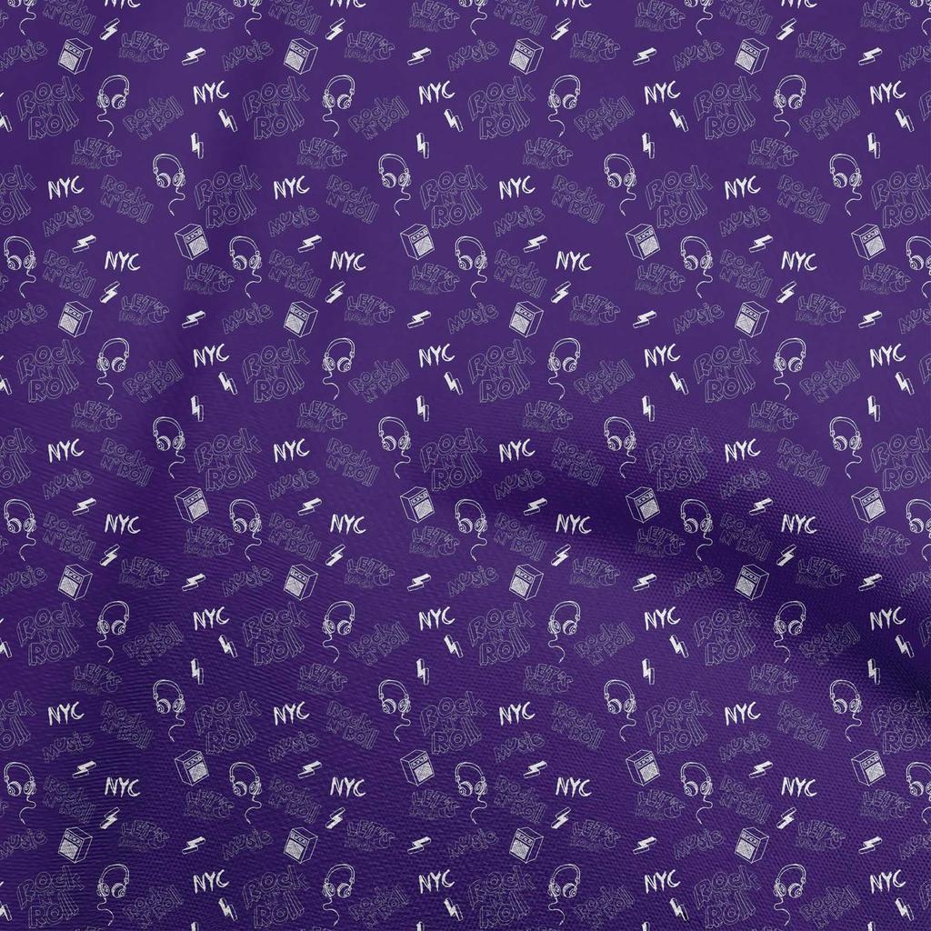 oneOone Хлопковая гибкая синяя ткань для рок-музыки, принадлежности для квилтинга, швейная ткань с принтом, 40 дюймов в ярдах