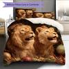 Two Lions Pattern Bedding Home Decoration Birthday Gift (1 * duvet cover + 2 * pillowcase, without core)