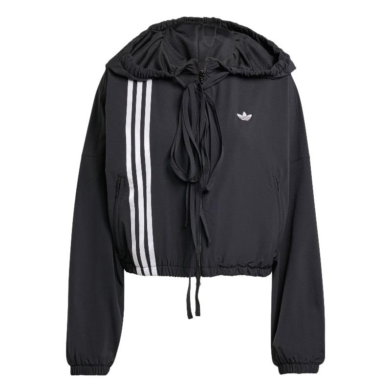 adidas Оригинальный трек-топ с лентой, смещенным логотипом, в полоску, спортивное худи, женская куртка JX2698