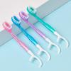 12Pcs Disposable Toothbrush Kit 5-in-1 Toothbrush Dental Floss Tongue Cleaner for Camping Office Various Flavors Date Night Dental Wire Kit