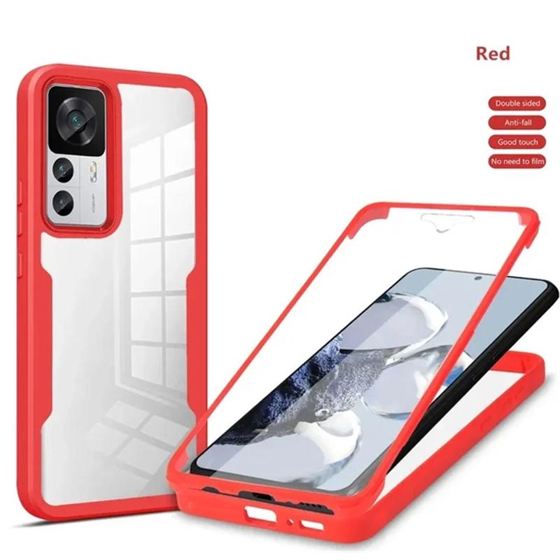 Прозрачный двойной мягкий силиконовый чехол на 360 градусов для Xiaomi Redmi Note 13 12 Note13 Pro Plus 12S 13C 11A Poco X4 X5 Pro 5G 4G противоударная передняя задняя крышка