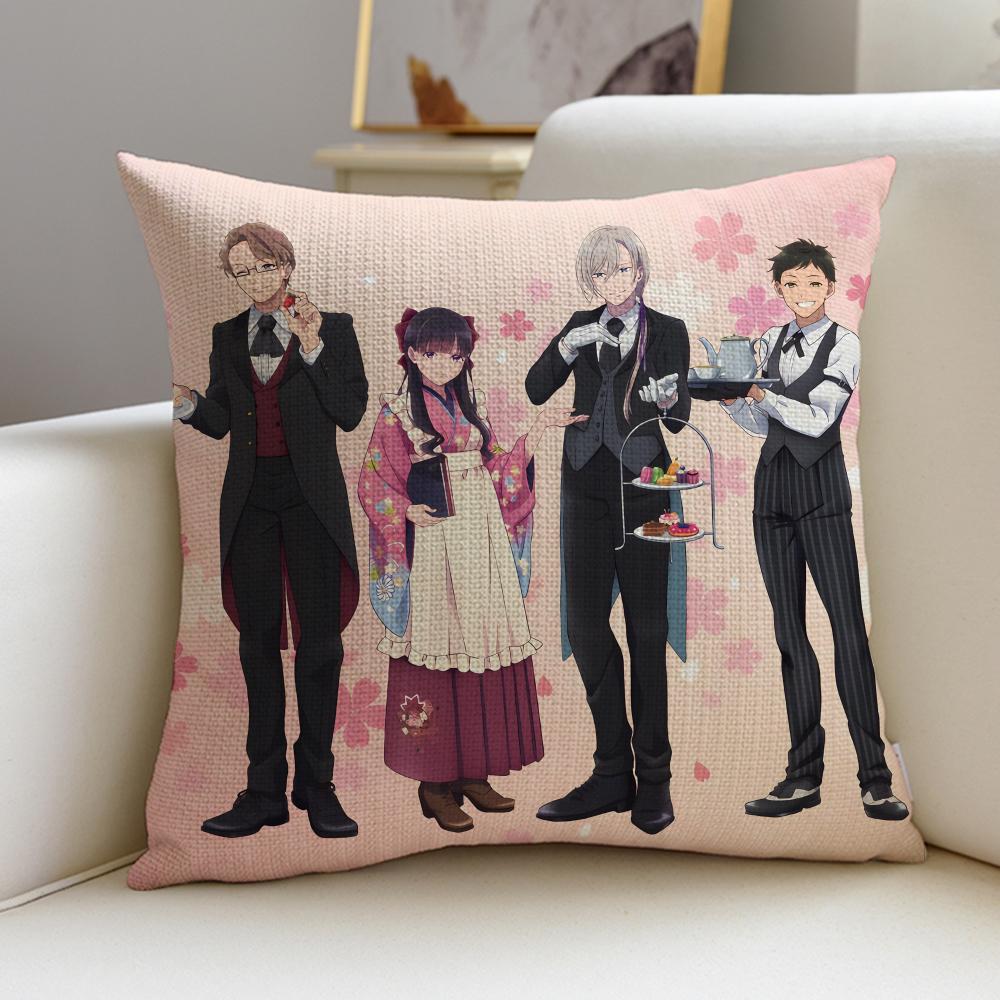 Sweet MMy Happy MarriageS Cushion Cover Breathable and skinfriendly linen pillowcase square removable and washable cushion
