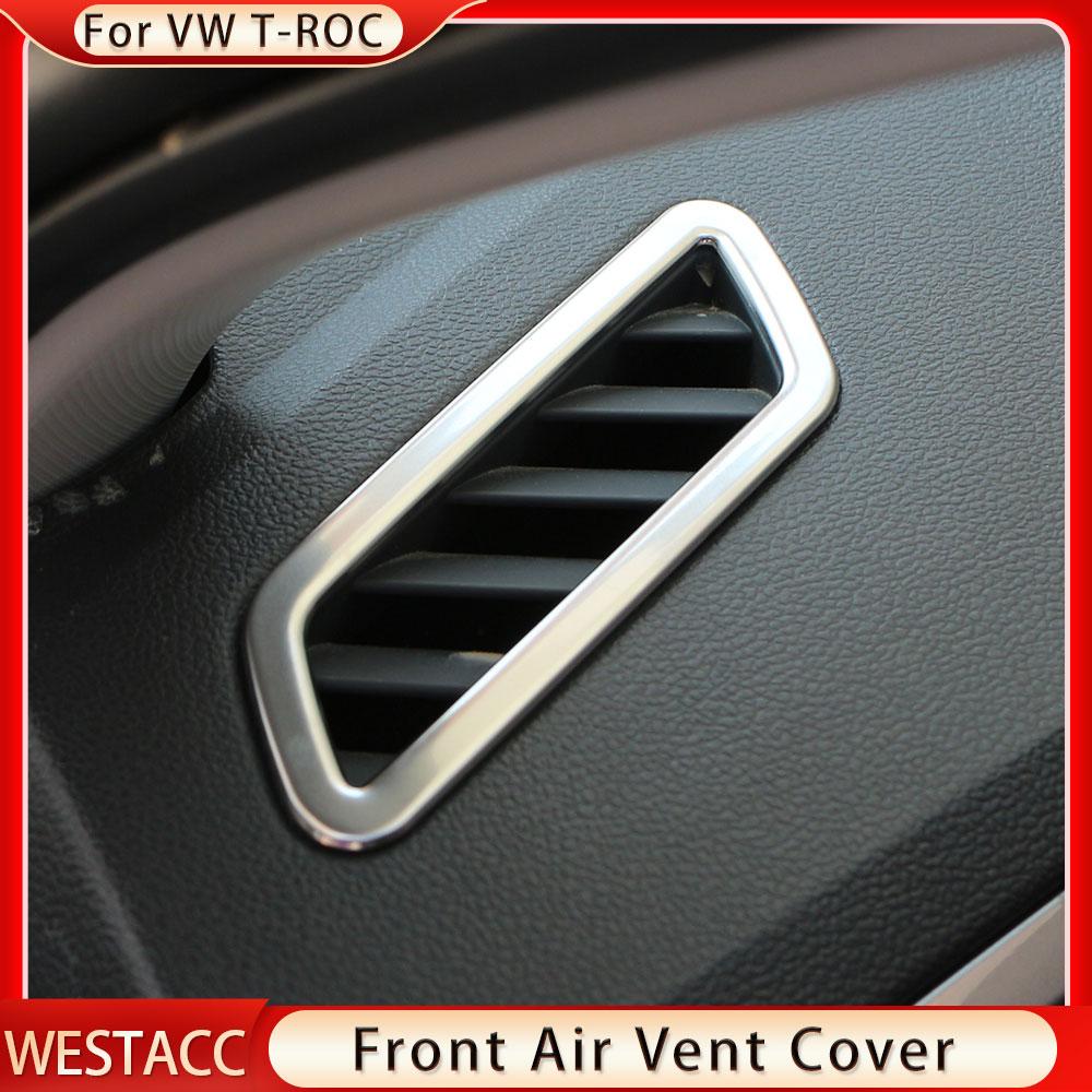 2 шт., передняя панель автомобиля, кондиционер, розетка переменного тока, декоративная наклейка, чехол для Volkswagen VW T-roc 2017-2022