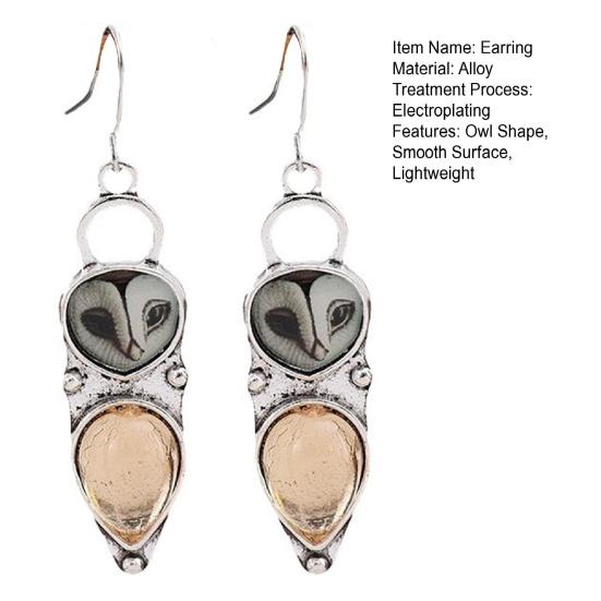 1 пара женских сережек-крючков в стиле ретро, этнический стиль, в форме совы, висячие серьги в стиле бохо, для повседневного свидания, выпускного вечера