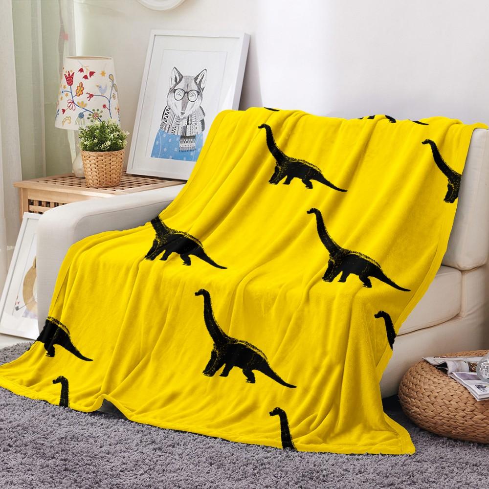 Cartoon Dinosaur Throw Blanket Soft Flannel Blanket for Chair Travelling Camping Kids Adults Bed Couch Cover Winter Nap Blanket