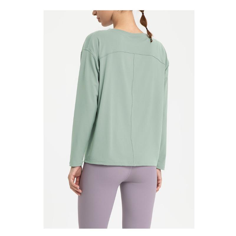 Женский свободный топ с длинным рукавом для занятий йогой