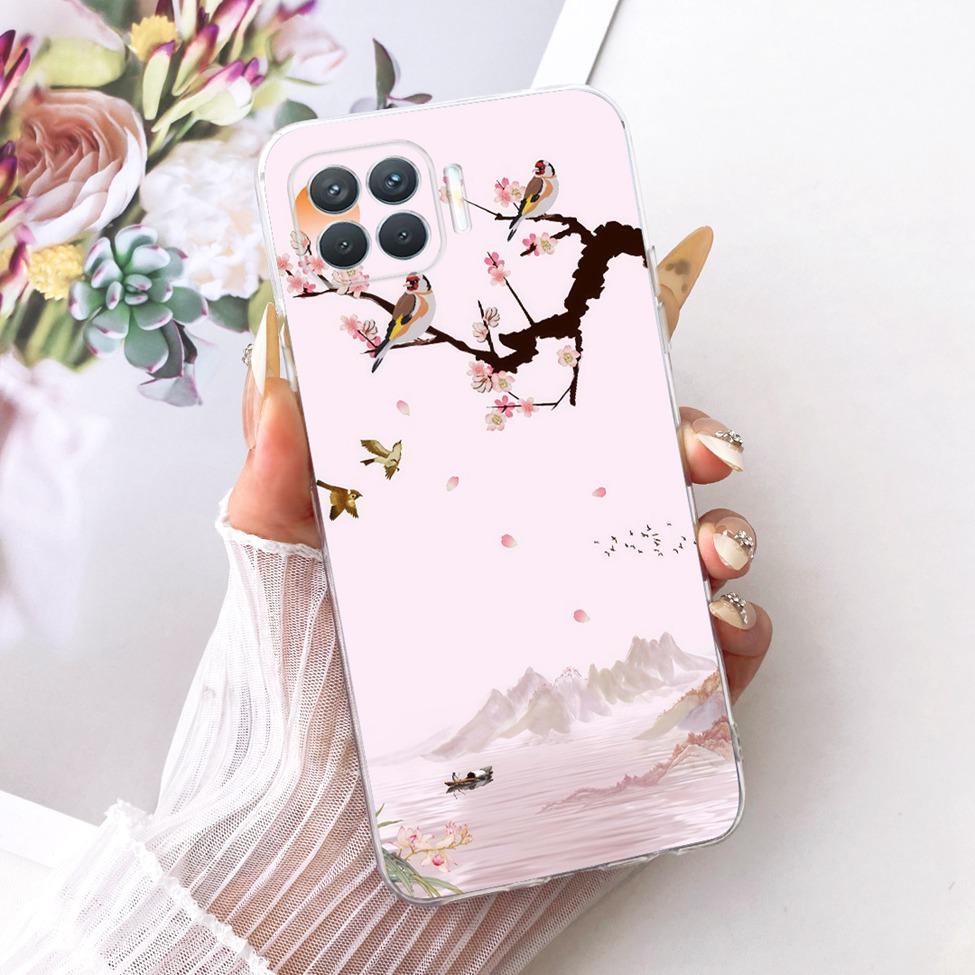 Clear For Oppo F17 Pro Case CPH2119 Cute Cat Fashion Butterfly Funny Painted Bumper Cover For Oppo F17 Pro Casing