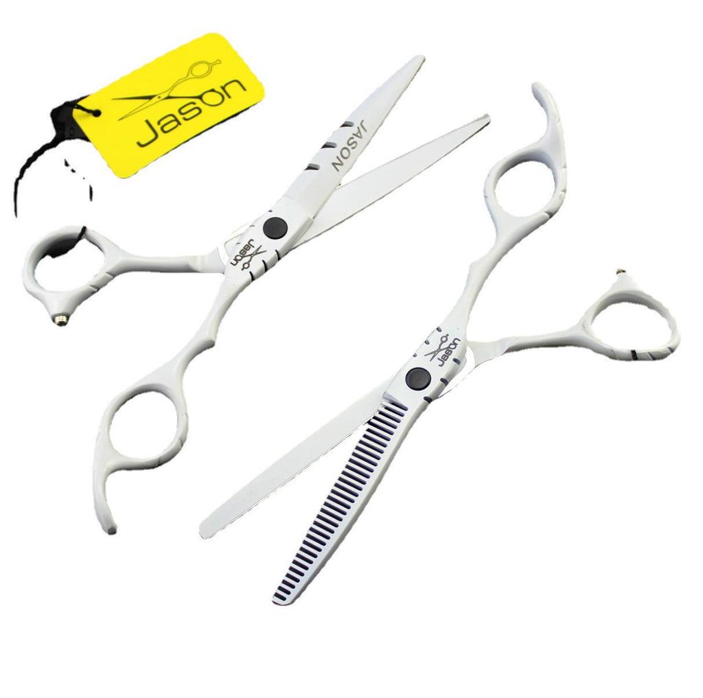 SY4 Jason White Hairdressing and Thinning Scissors Set - Straight Shears SY4-0402