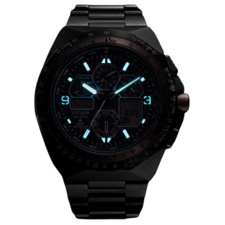 Citizen PROMASTER 200м Водонепроницаемые Радиоуправляемые Кварцевые Часы с Браслетом из Нержавеющей Стали JY8146-54E