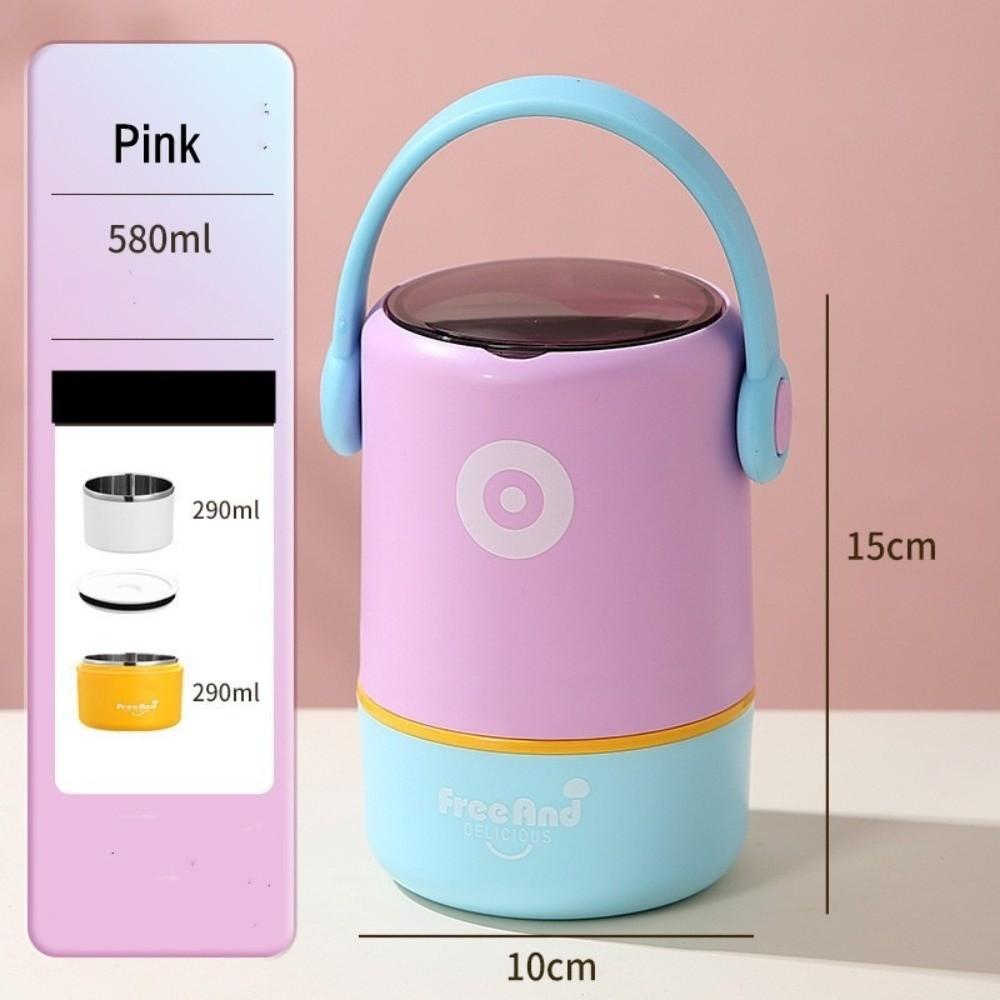 Двухслойный термо ланч-бокс из нержавеющей стали, контейнер для еды и супа, изотермический бокс для офиса и школы