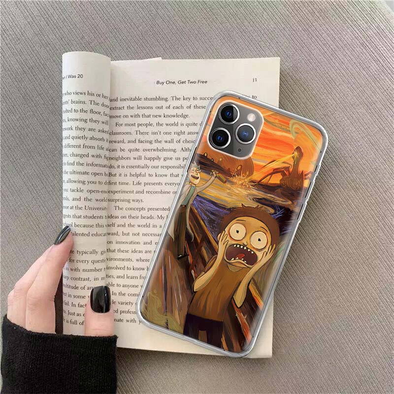 Scream by Munch Cat Phone For Apple Iphone 12 13 Mini 15 Pro Max 11 Pro 14 Plus 16 Pro Max 16E Case Shell Cover Clear TPU Prote