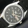 REFURBISHED AUTOMATIC SEIKO 5 MENS WATCH JAPAN MADE BLACK DIAL CUSTOM A440083-2 QV90-a440083