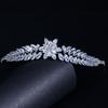 Роскошные блестящие свадебные короны в форме листьев кубического циркония CMM