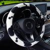Чехол на руль автомобиля, плюшевый с коровьим узором без внутреннего кольца для ford-EDGE для subaru-outback