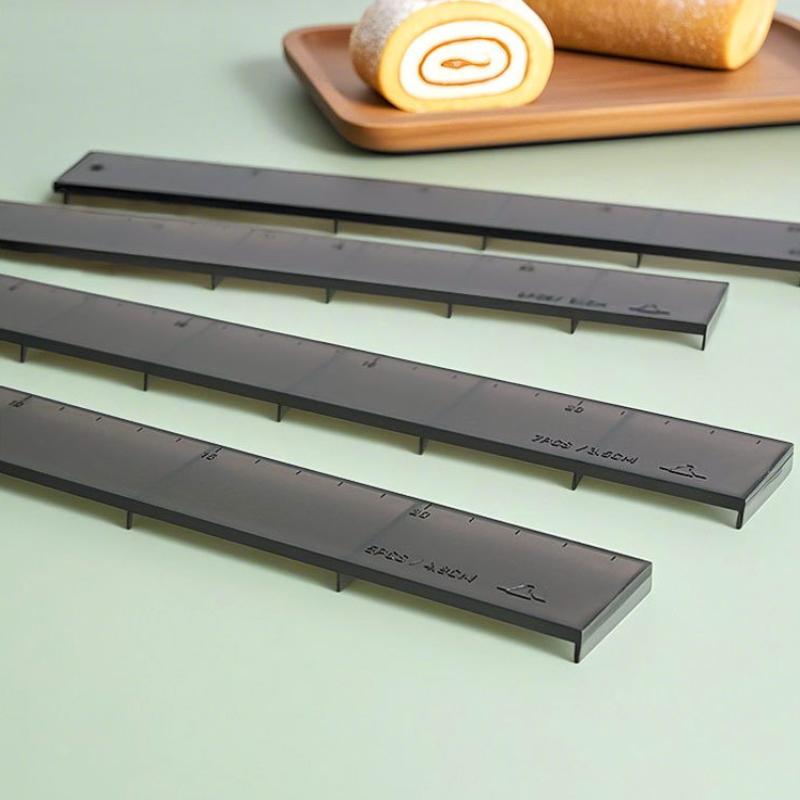 4 шт. Ролик для нарезки печенья и торта, Шкала-линейка, Линейка для рулета, Формы для равномерного деления, Кондитерские изделия, Выпечка, Кухонный инструмент для приготовления десертов