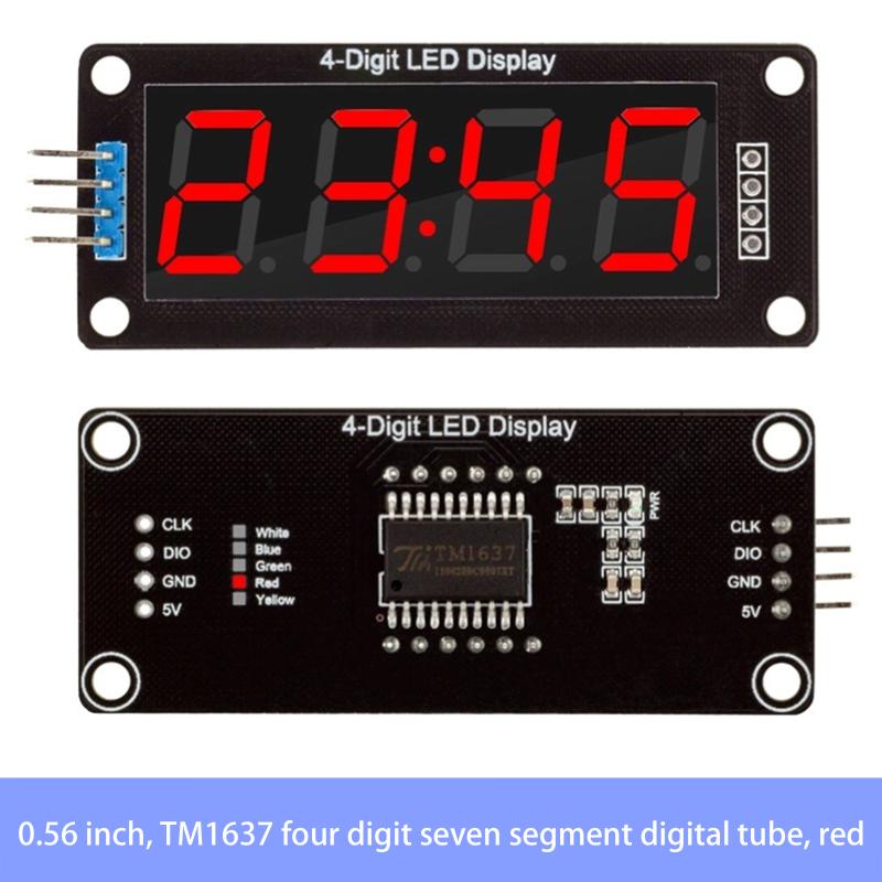 Tm1637 0,56 дюйма, 4-разрядный, светодиодный, цифровой, 7-сегментный, модуль дисплея, светодиодный, модуль платы электронных часов для Arduino
