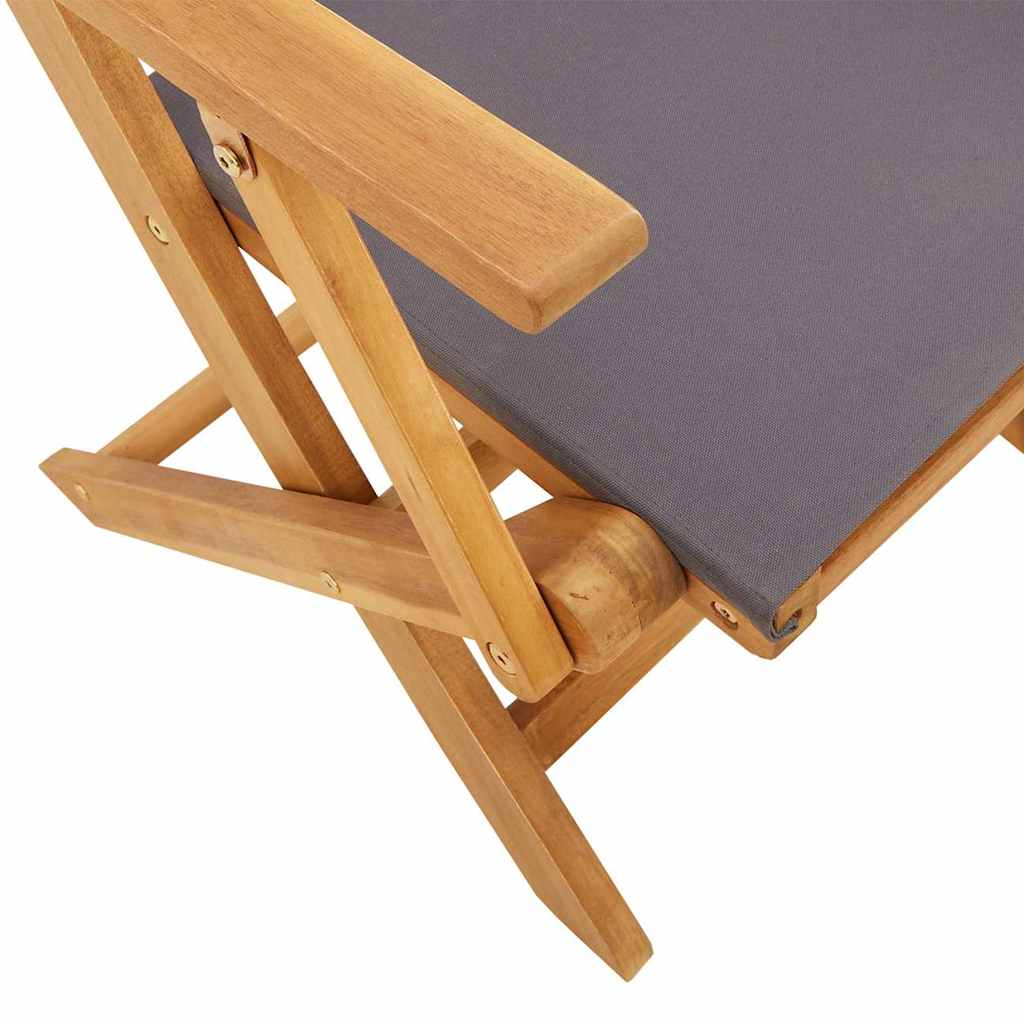 Garden Chairs 2 pcs Anthracite Solid Acacia Wood & Fabric