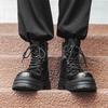 Черные ботинки Martin в британском стиле средней высоты, мужские осенние ботинки в стиле ретро на платформе в корейском стиле, локомотивные ботинки для инструментов, прилив 14406-J
