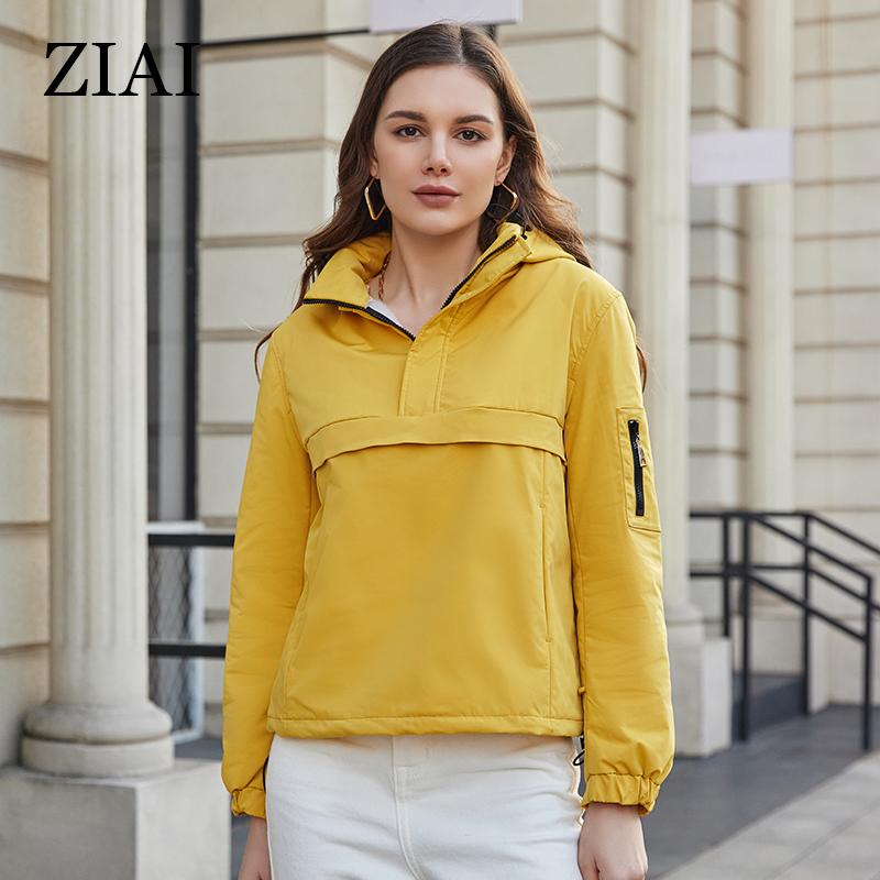 ZIAI 2023, весенняя женская куртка, короткий плащ, простой пуловер, женское пальто, простые повседневные качественные ветровки, куртки ZS-30011