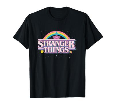 Футболка Stranger Things Радужный Милый Демогоргон Логотип Заголовка