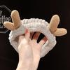 Cute Bow Antler Ears Coral Fleece Soft Warm Headband For Women Girl Washing Face Makeup Bath Head Wrap Hairband Hair Accessories
