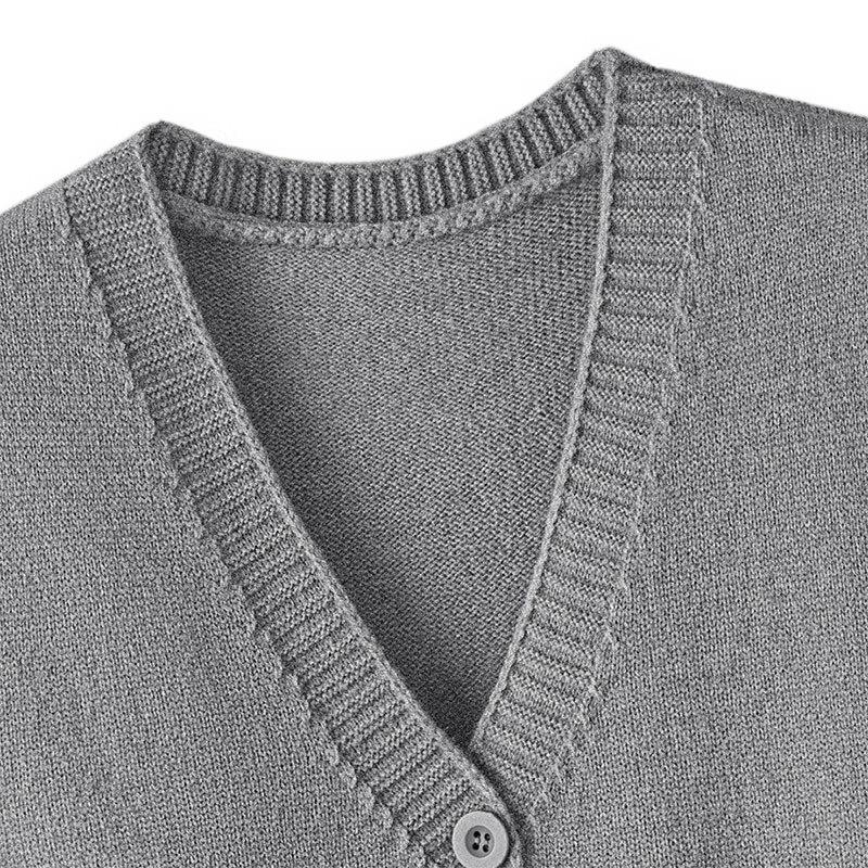 Женский трикотажный жилет с V-образным вырезом свободного кроя