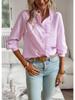 Diyun Women's Long-Sleeve Shirt - 2025 Spring/Summer Collection, European/American Style, Elegant Commuter Top