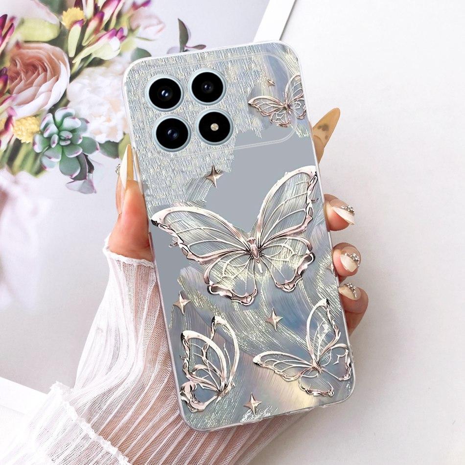 For Xiaomi Poco F8 Pro 2025 Cute Flower Butterfly Cat Painted Case For Poco F8Pro 5G Soft Silicone TPU Phone Cases