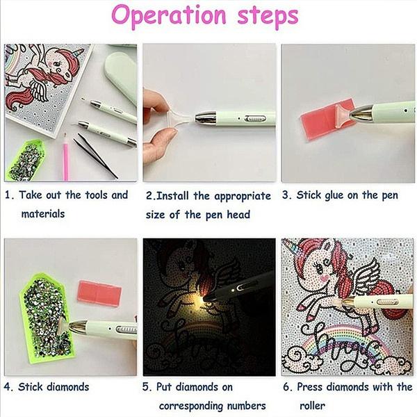 USB аккумуляторная дрель с подсветкой для 5D алмазной живописи DIY инструменты дрель-ручка аксессуары для алмазной вышивки