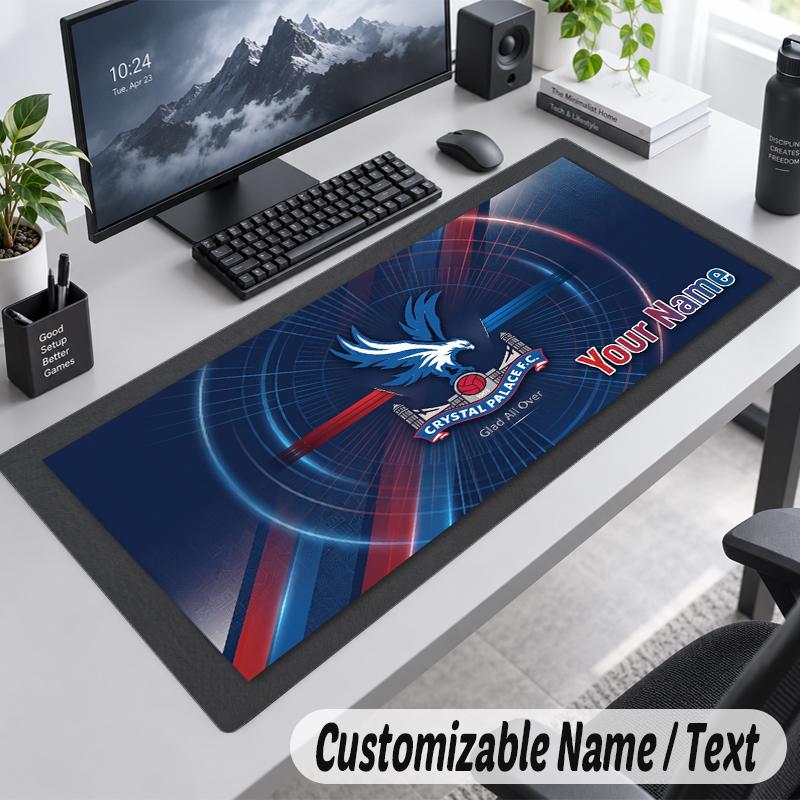 Custom Name Text Mouse Pad Crystal Palace Personalized Desk Pad For Work And Gaming