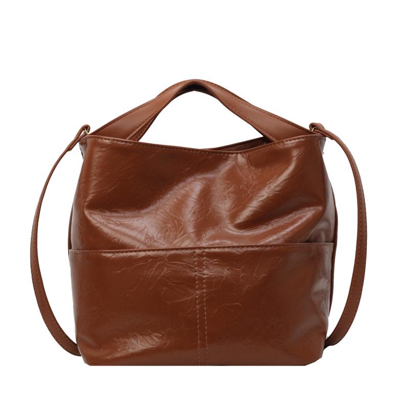 Простые однотонные сумки из искусственной кожи для женщин, вместительные, универсальные, модные, маятниковые сумки через плечо