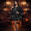 Black Shawl Halloween Spider Web Cloak Scary Poncho Cape Cosplay Party Costume  Halloween Costume