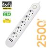 EU Plug AC Outlet Smart Home Multiprise Power Strip Extension Cord Electrical Socket Network Filter With USB C PD Fast Charging