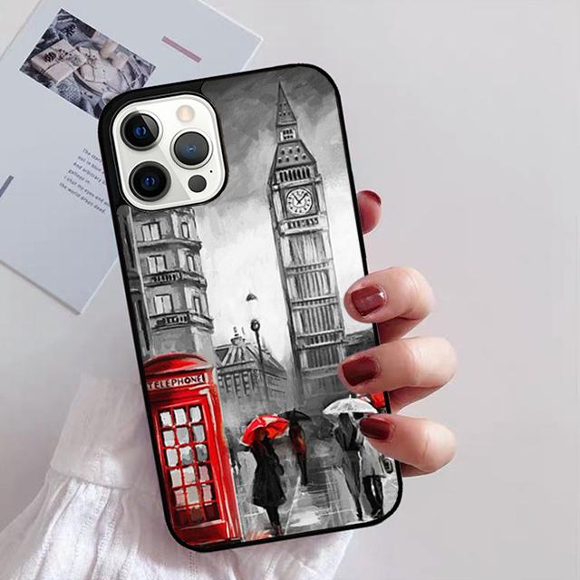 Лондонский Красный Автобус Биг-Бен Чехол для Телефона Для iPhone 17 Air 16 15 14 13 12 Pro Max Plus Max Чехол-Оболочка coque