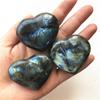 Crystal Labradorite  Stone  Quartz Gemstone Worry Stone Heart Shape