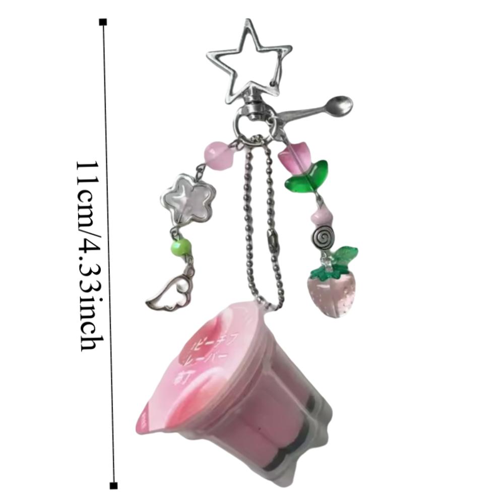 Retro Aesthetic Japanese Pudding Keychain Punk Stars Boho Keychain  Cosplay Accessory