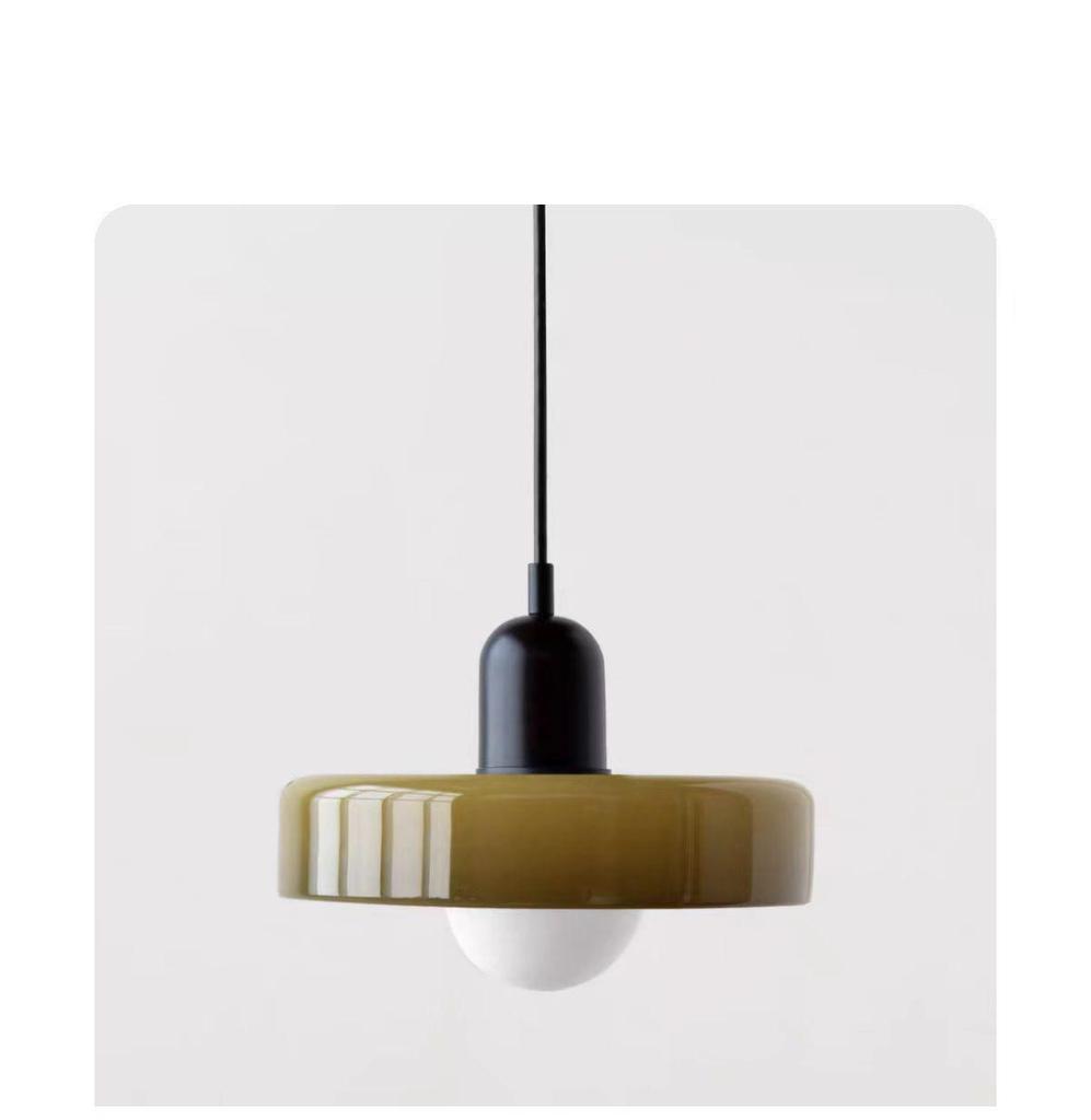 Скандинавская ретро цветная стеклянная люстра - Креативный одинарный плафон для украшения спальни, кабинета или барной стойки