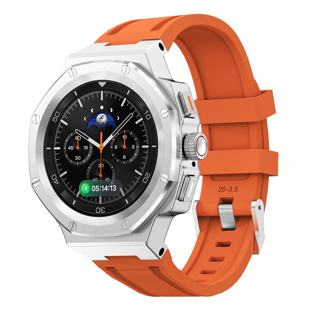 Роскошный комплект для модификации Samsung Watch 8 40 мм 44 мм Металлический корпус+Резиновый ремешок для Watch 8 Classic 46 мм Комплект для переделки Аксессуары