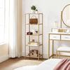 Shelf, 5-Tier Ladder Shelf, Narrow Glass Shelf For Bedroom, Bathroom, Home Office, Tempered Glass, Steel Frame, With