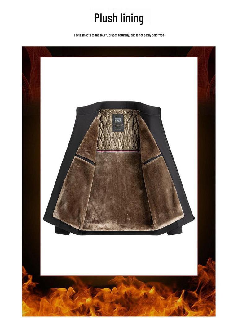 Spring & Autumn Stand-up Collar Jacket for Middle-Aged Men: Versatile Lightweight Business Casual Coat