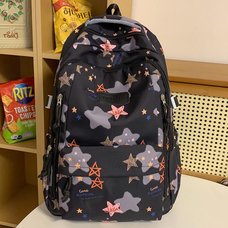 Школьный рюкзак Детский для девочек начальной школы Ученики средней школы Студенты колледжа Большая вместимость Звездный рюкзак
