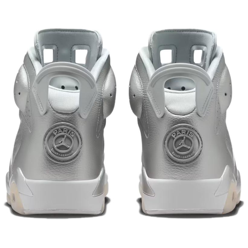 PSG x Jordan Air Jordan 6 Abrasion Resistant High top Vintage Basketball Shoes Men's Silver IQ5135-001