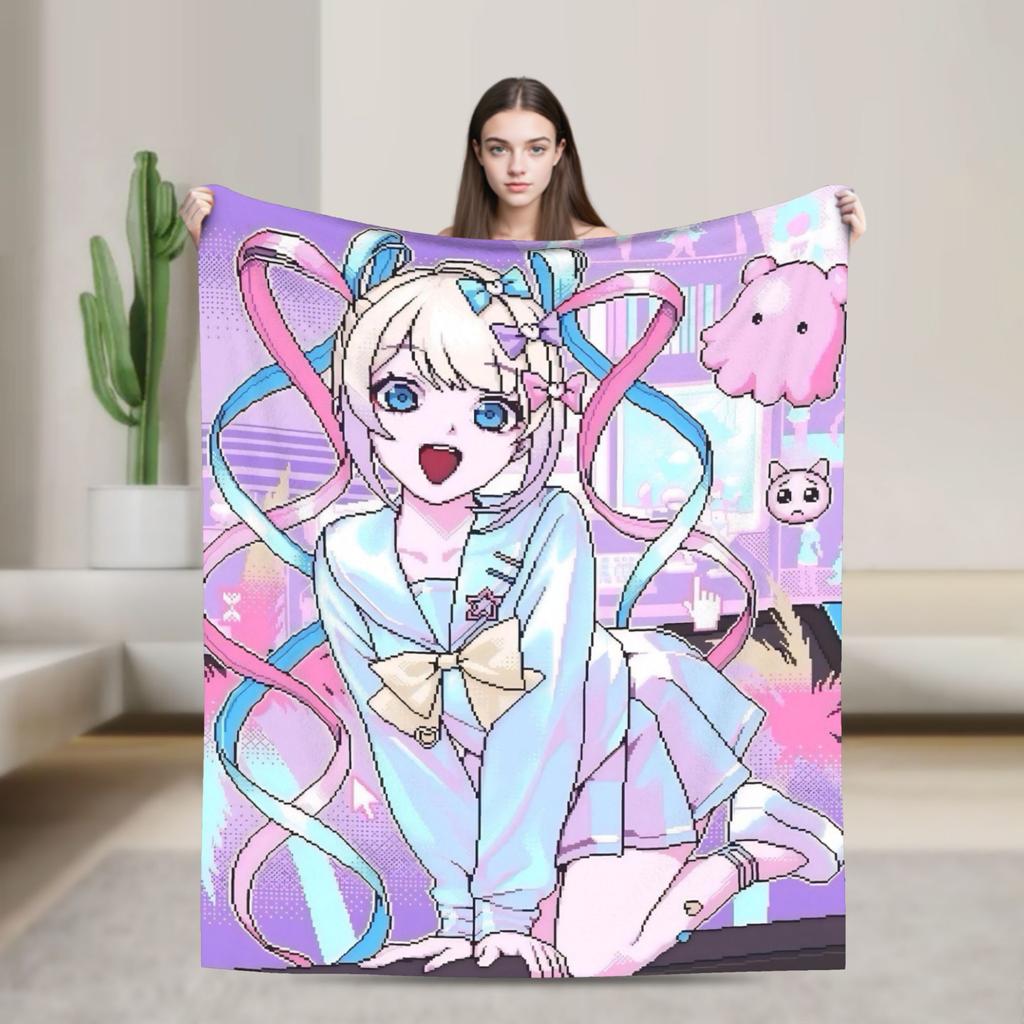 OMG kawaii Angel Flannel Blanket Needy Girl Overdose Creative Throw Blankets for Home Hotel Sofa 200x150cm Plush Thin Quilt