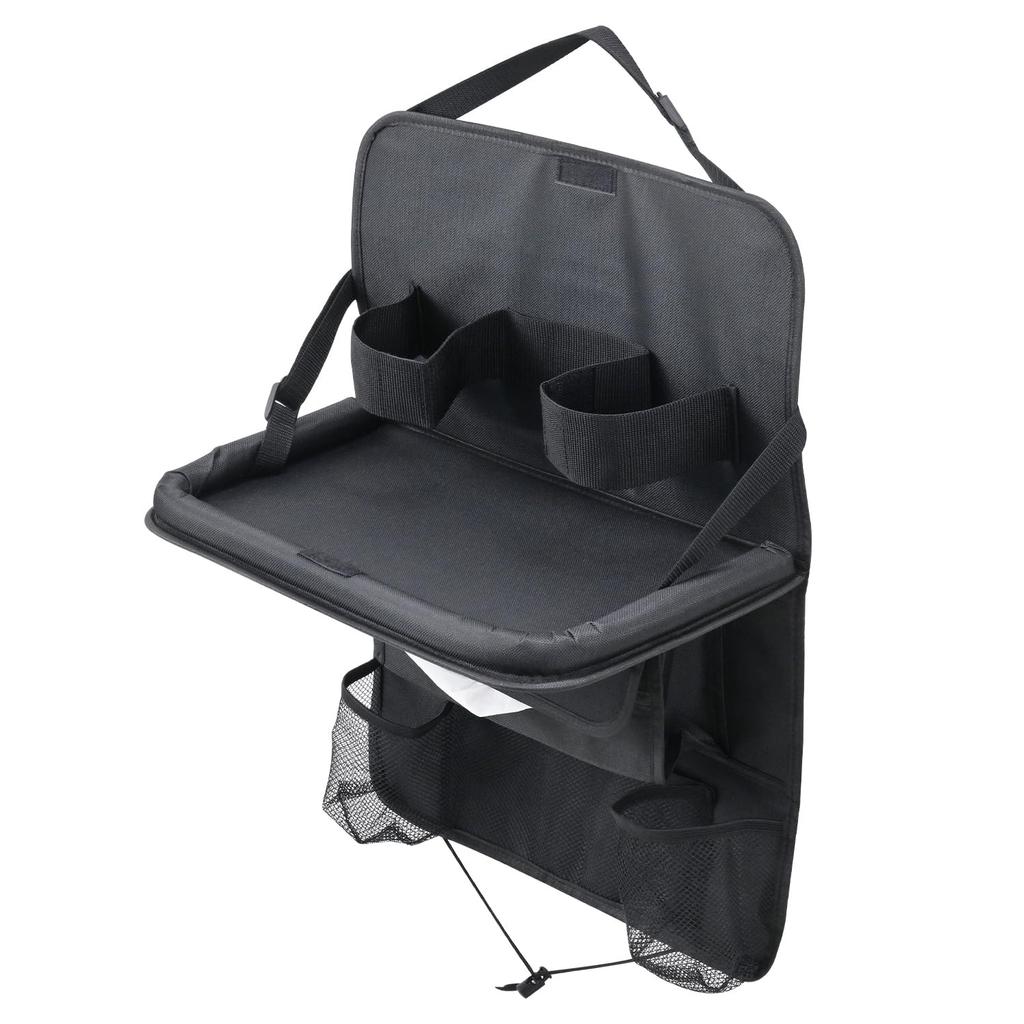 SEIWA Car Accessories Rear Seat Table Soft Seat Back Tray WA143 Large Wide Size Fabric Storage Pocket Tissue Cover Drink Holder Hook Gusseted Can be